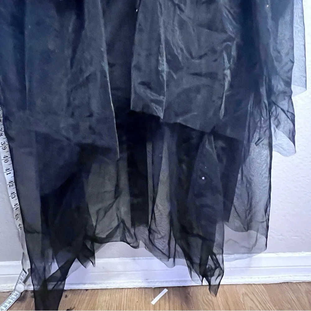 SHEIN x Farah NWT | Black Shawl Collar Mesh Hem Dress. Satin & Tulle🫀😻 s…